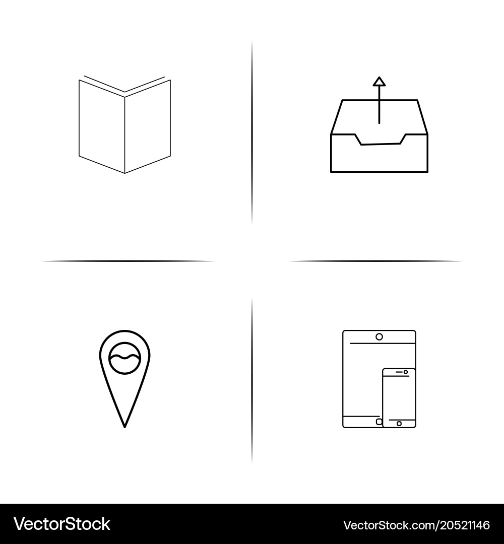 Internet of things simple linear icons set vector image