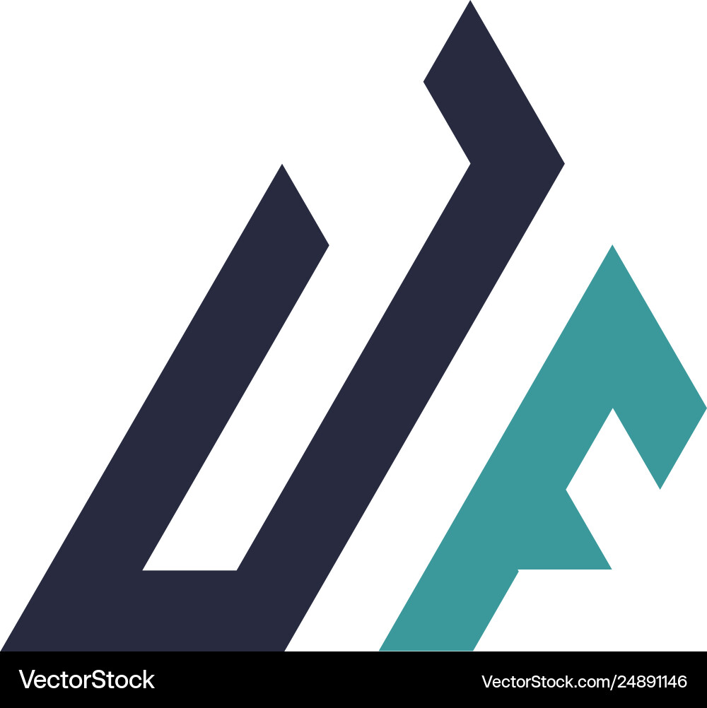 JF Initial Triangle Logo Vector Image