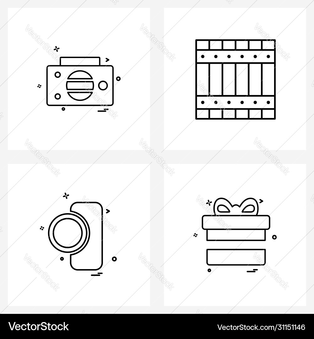 Modern style set 4 line pictograph grid based Vector Image