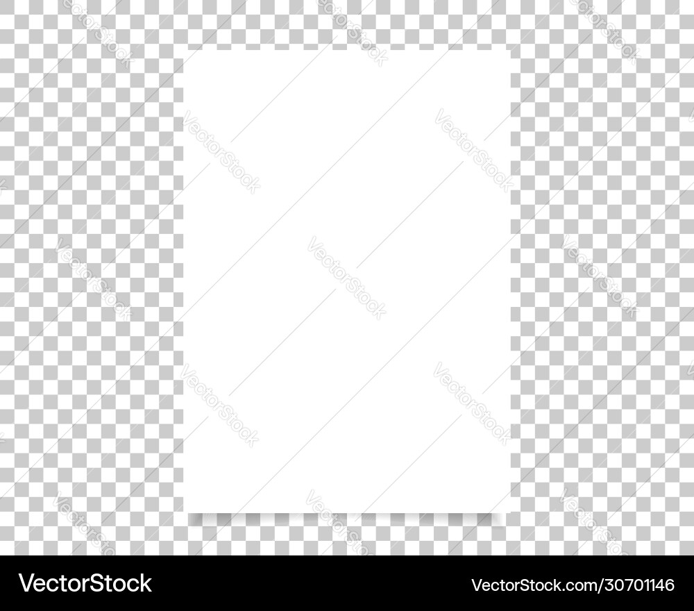 Paper format a4 size with realistic shadow white vector image