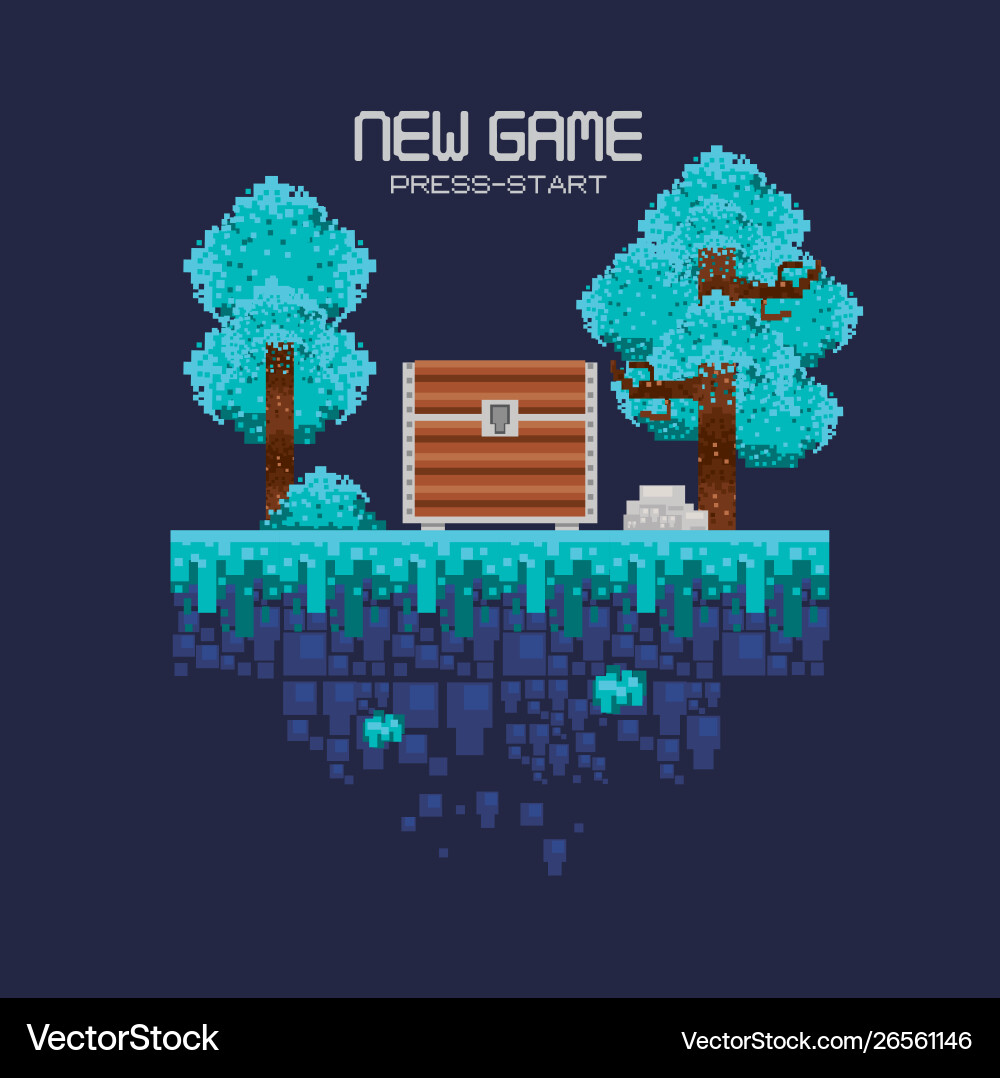Retro videogame scenery with terrain pixelated Vector Image