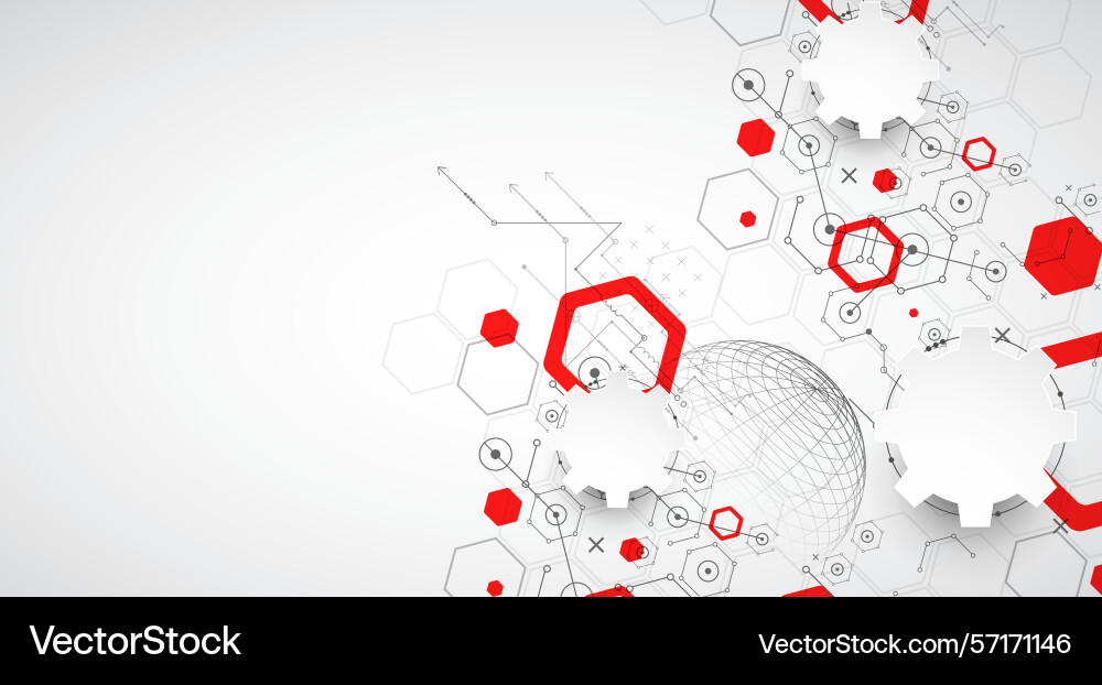 Science and technology background using hexagon vector image