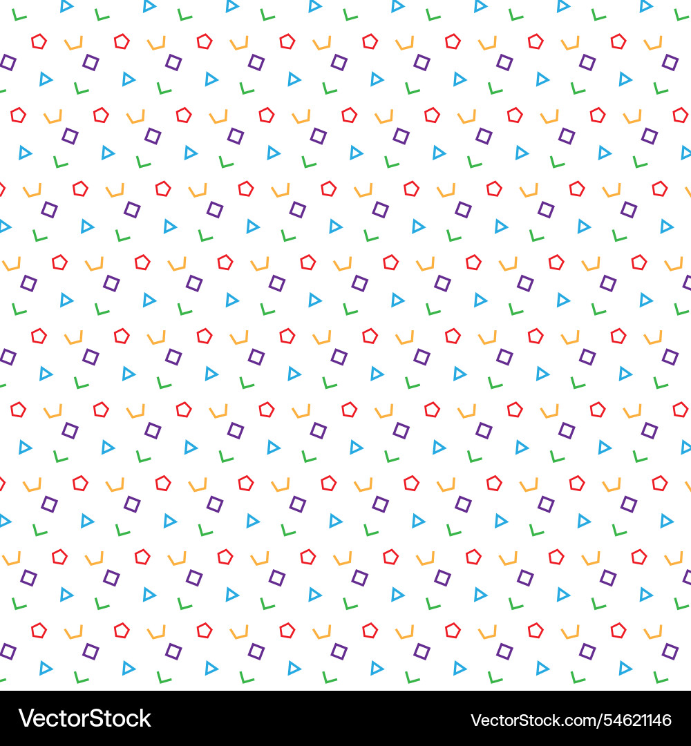 Seamless geometric shapes colorful random pattern Seamless geometric shapes colorful random pattern Vector Image