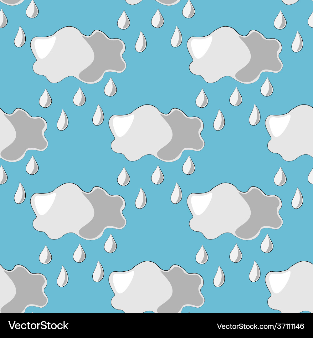Seamless pattern with cloud and rain Seamless pattern with cloud and rain Vector Image