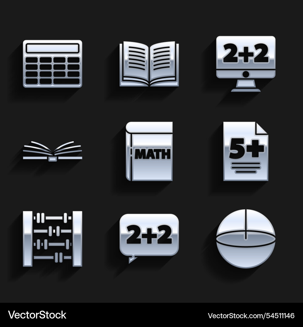 Set book with word mathematics equation solution Set book with word mathematics equation solution vector image