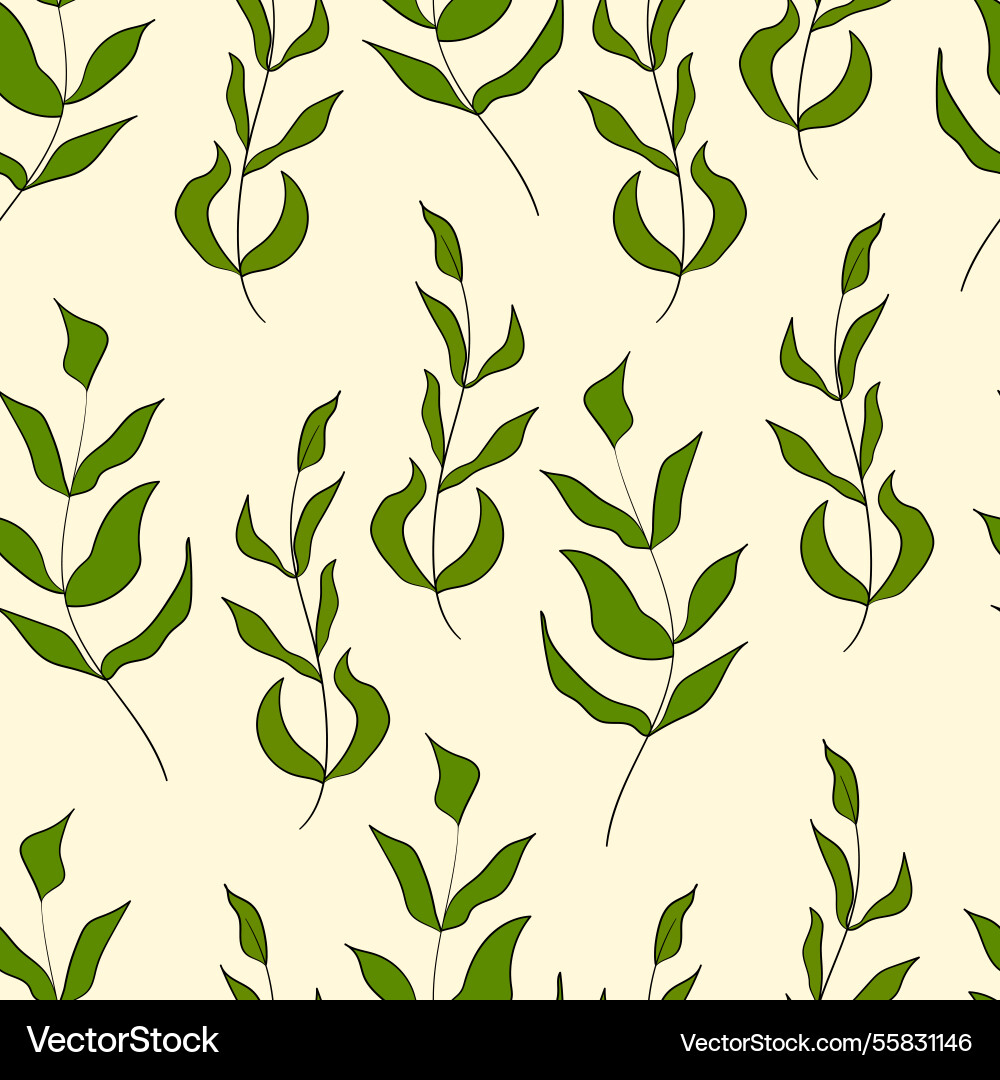 Spring seamless color pattern with sprigs Vector Image