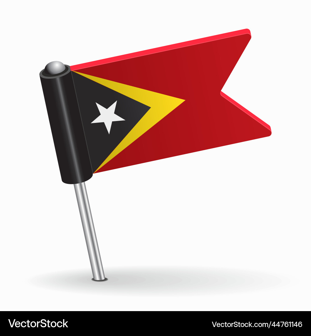 Timor-Leste Flag Map Pointer Vector Image