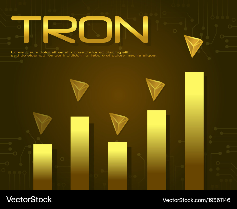 Tron blockchain design background collection vector image