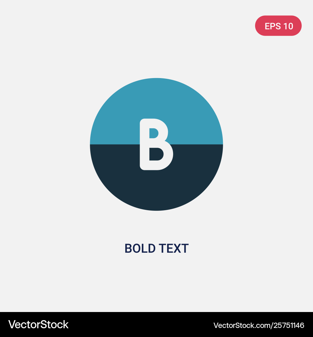 Two color bold text icon from user interface vector image