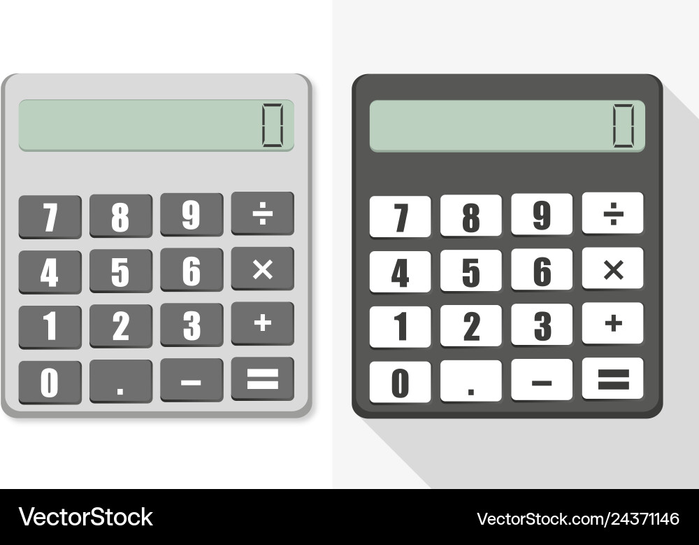 Two different styles and calculator Vector Image