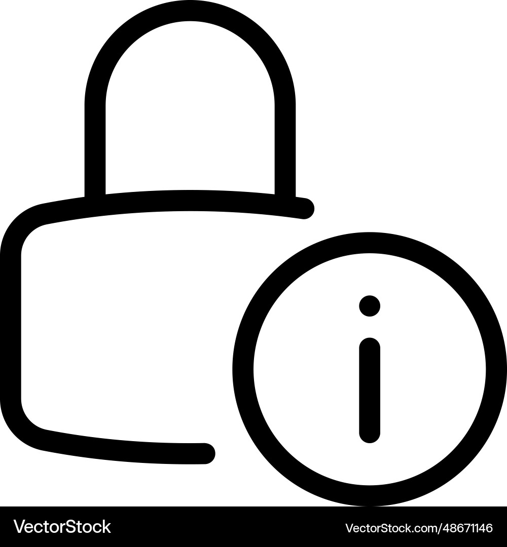 Usage information given on a padlock vector image