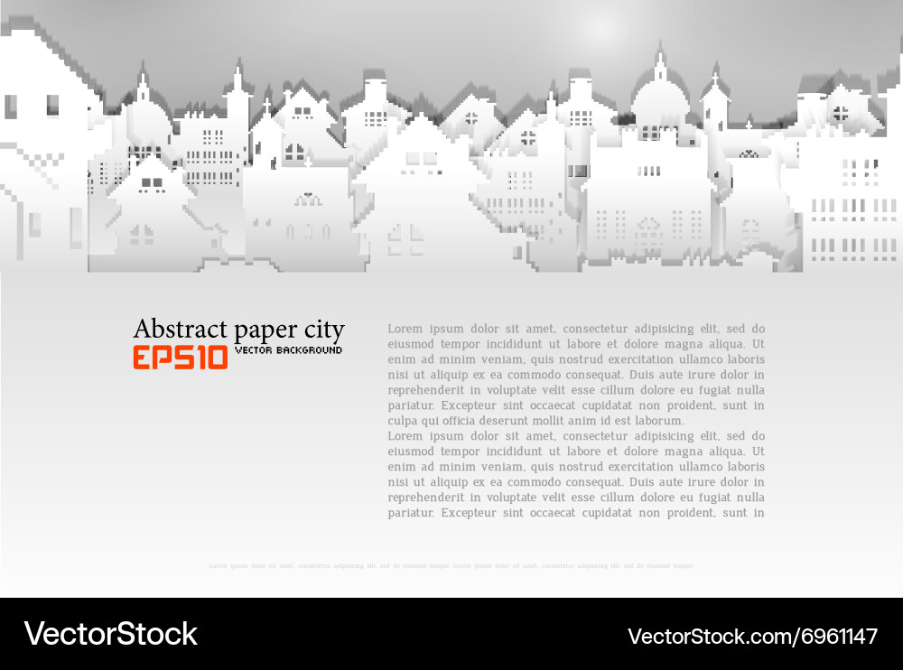 Abstract background with old building 3d paper vector image