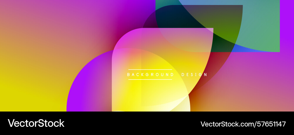Abstract colorful shapes overlap creating vibrant Vector Image