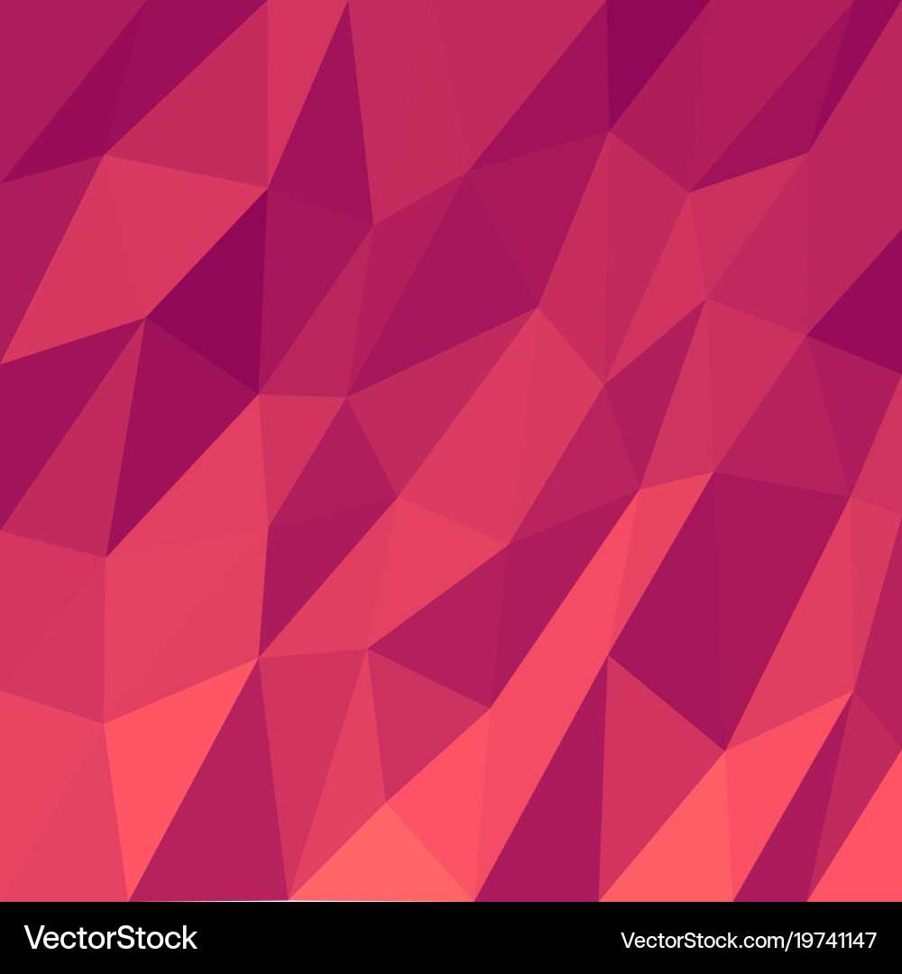 Abstract triangular mosaic bright red background vector image