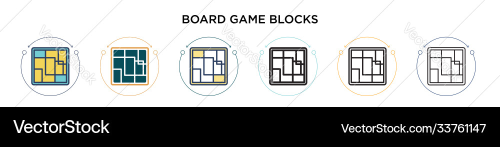 Board game blocks icon in filled thin line Board game blocks icon in filled thin line Vector Image