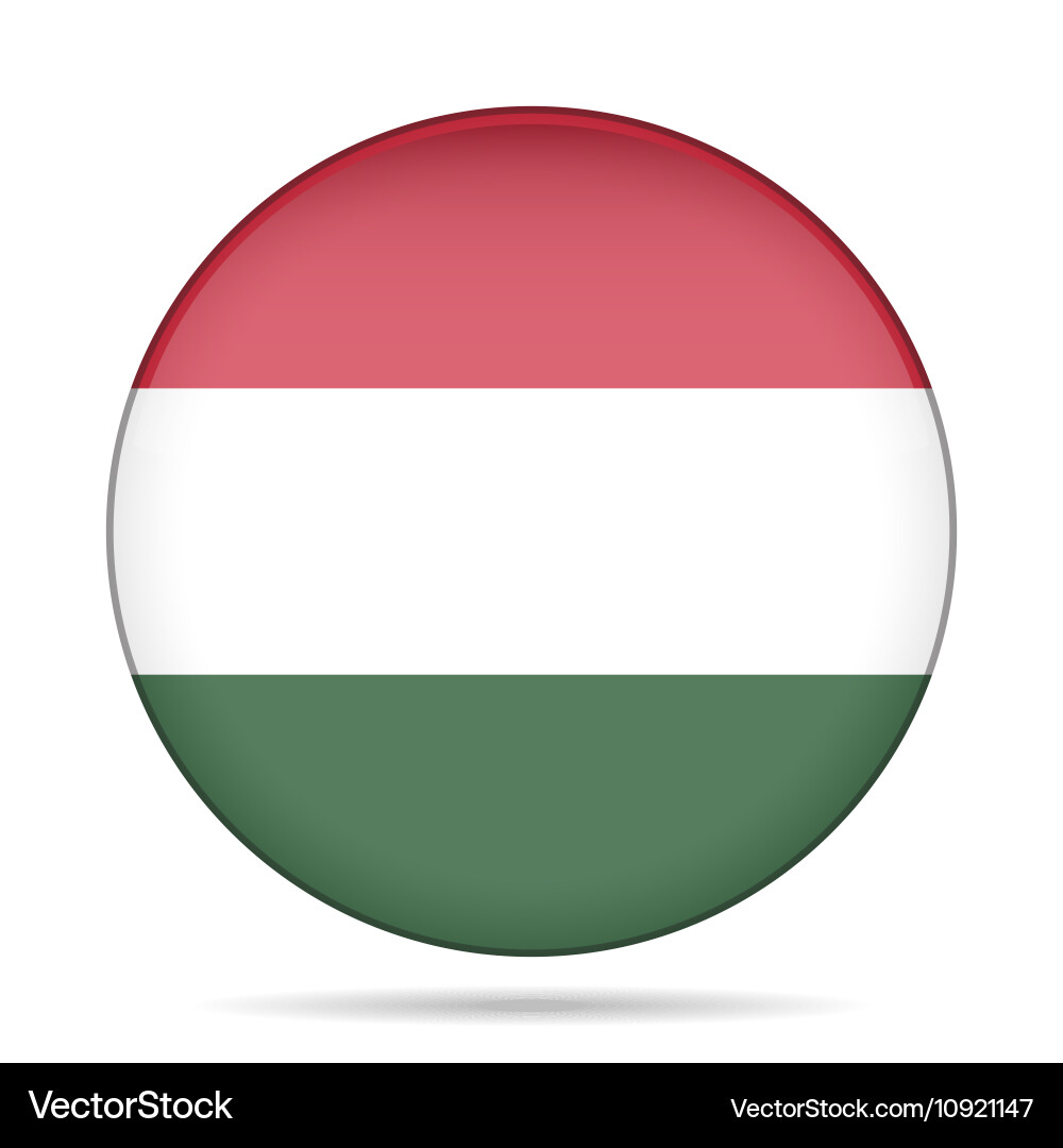 Button with flag of hungary Vector Image