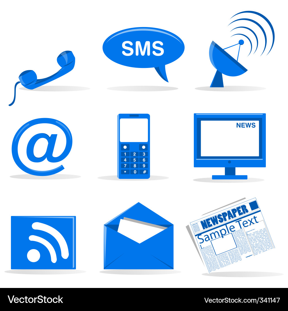 Communication Icons Set Vector Image