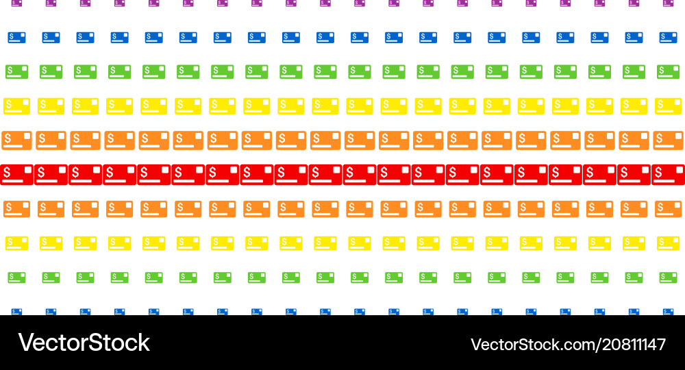 Credit card shape halftone spectrum array Credit card shape halftone spectrum array vector image