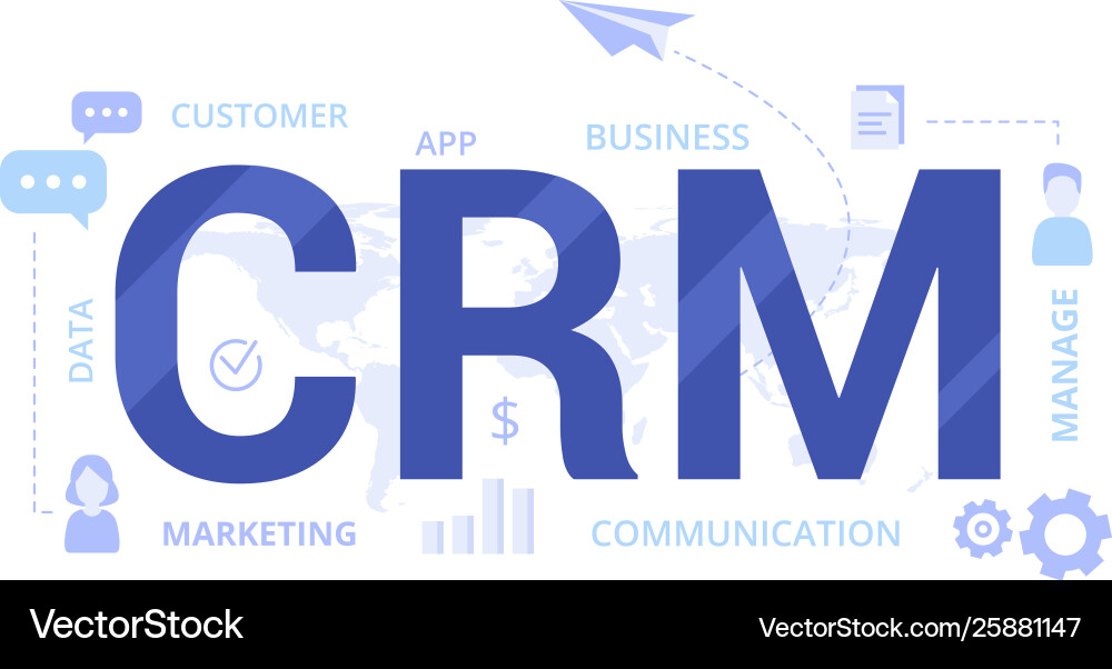 CRM Data Management vector image
