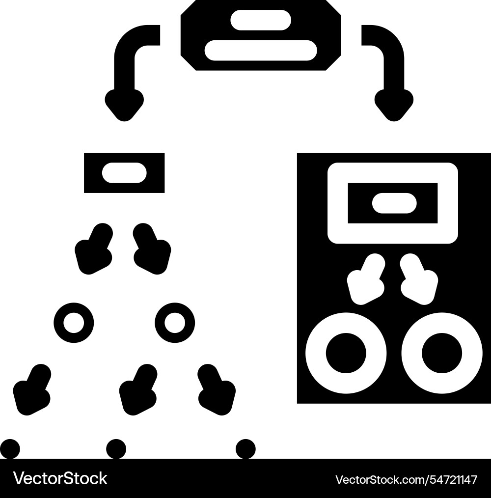 Decision tree machine learning glyph icon vector image