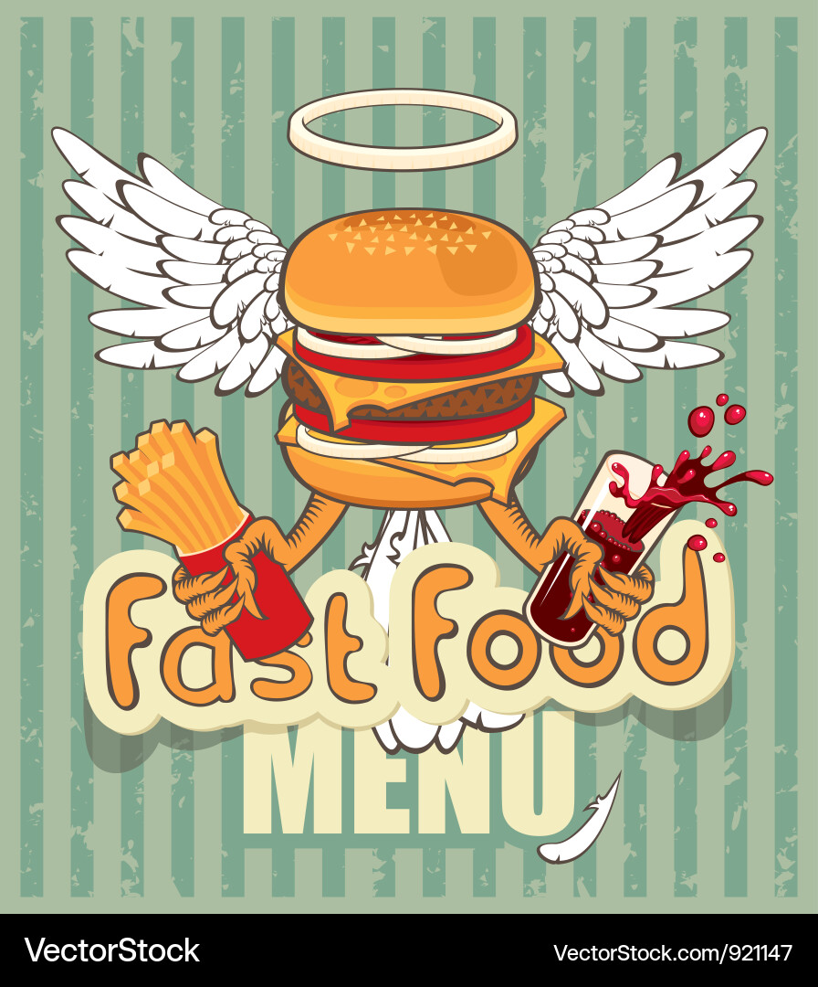 Delicious Cheeseburger Fast Food Banner Vector Image