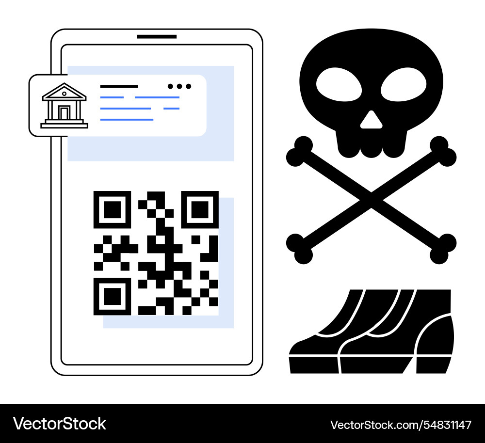 Digital payment security risk with qr code Vector Image