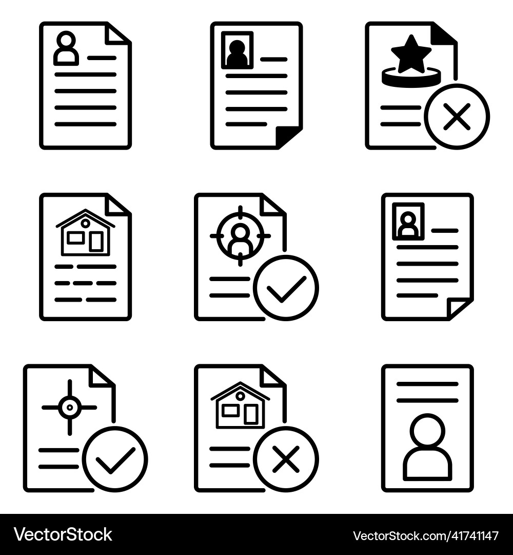 Docs1-2 flat icon set isolated on white background Docs1-2 flat icon set isolated on white background vector image
