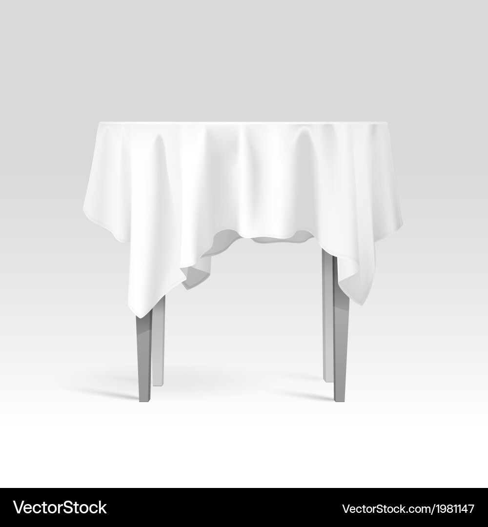 Empty round table with tablecloth Vector Image