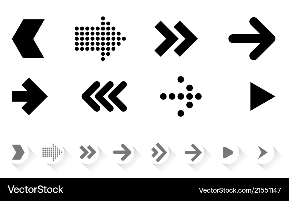 Flat Arrow Icon Set - Minimal vector image