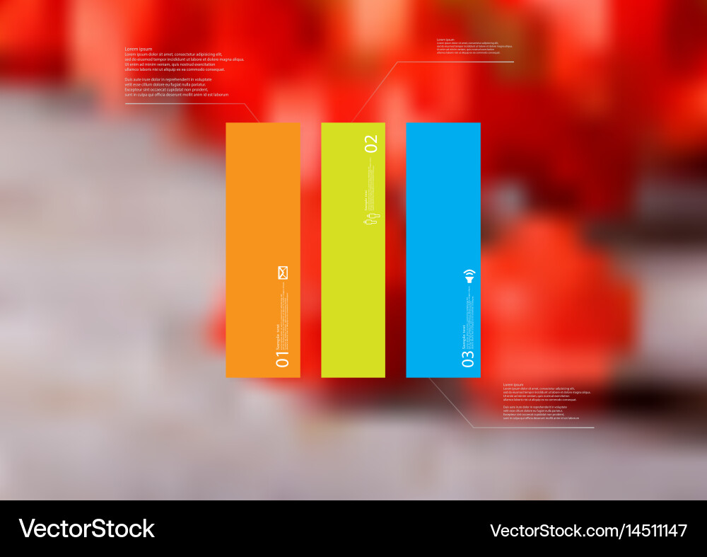 Infographic template with rectangle vertically vector image