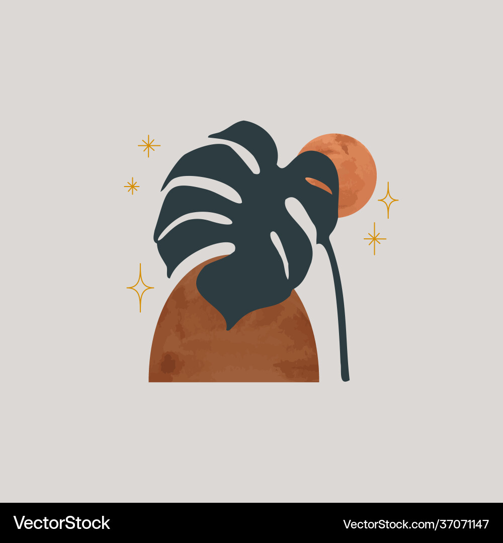 Minimalistic simple art in esoteric boho style Minimalistic simple art in esoteric boho style vector image