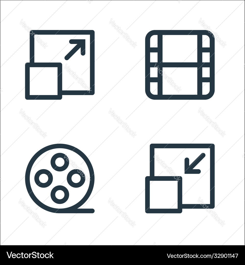 Multimedia line icons linear set quality Multimedia line icons linear set quality vector image