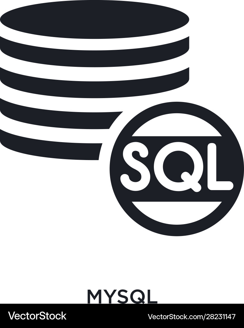 MySQL Icon - Simple Database Symbol vector image