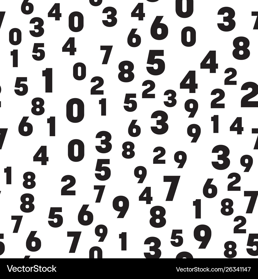 Numeral seamless pattern background black numbers Numeral seamless pattern background black numbers Vector Image