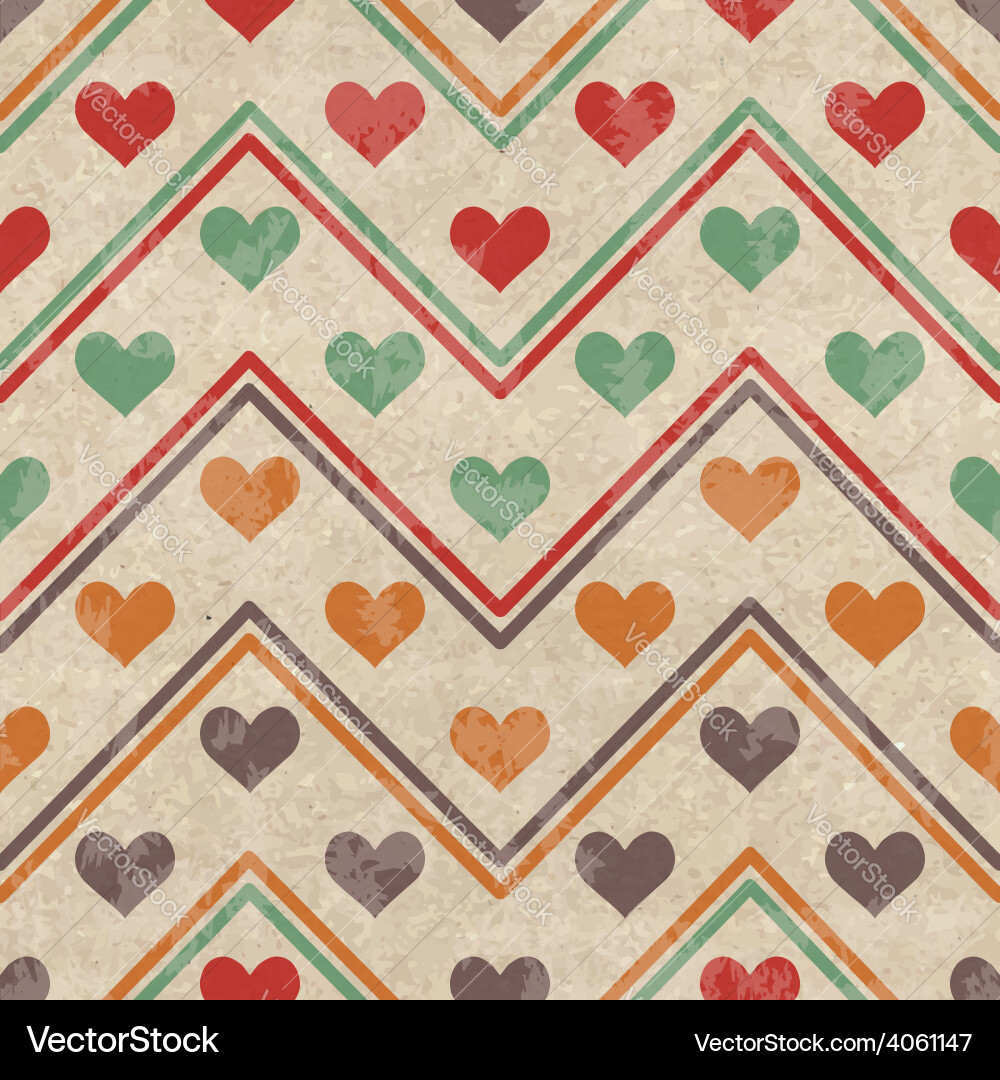 Retro Heart Pattern Vector Image