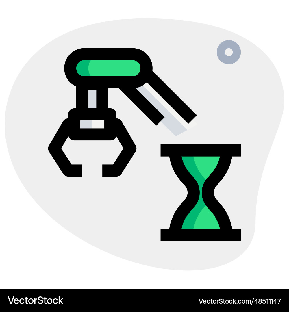 Robotic arm with higher working capacity in less vector image