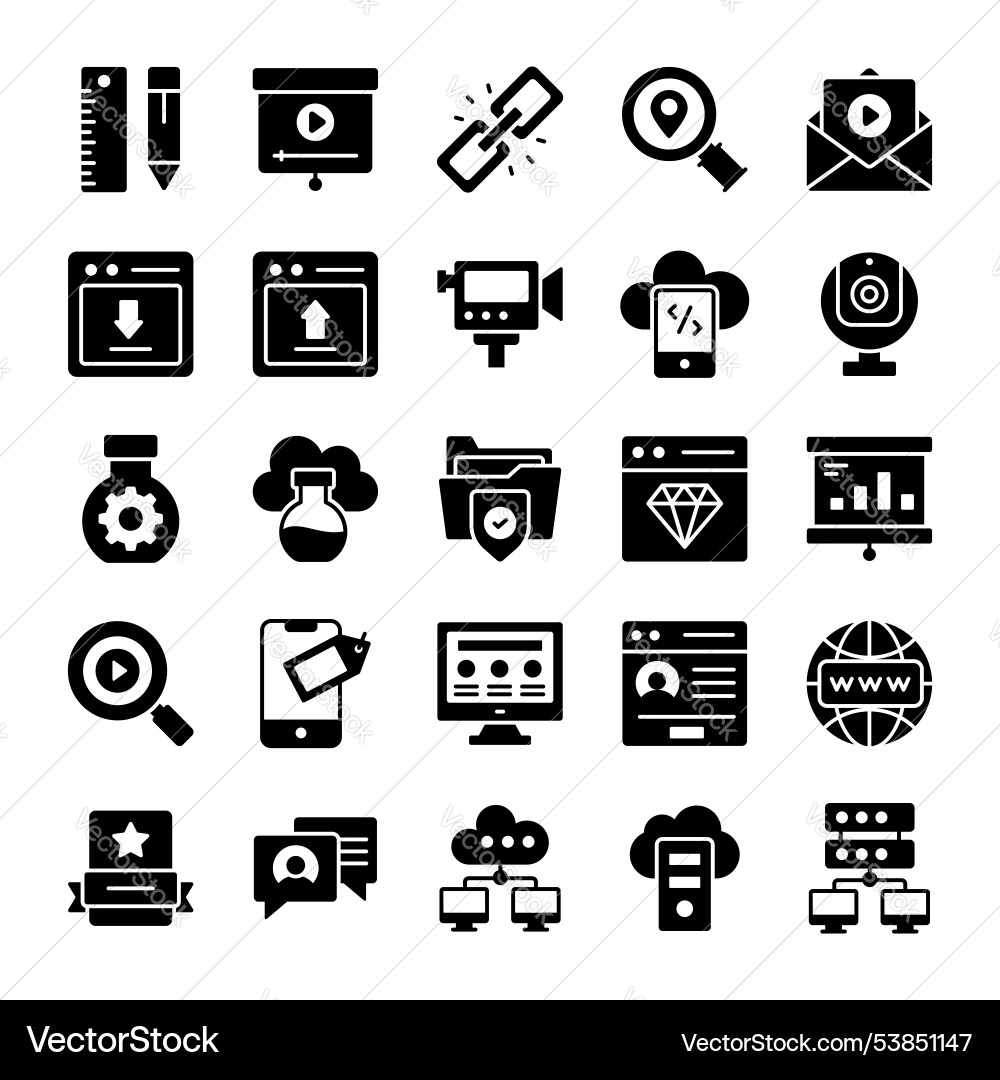 Search engine optimization and web icons set vector image