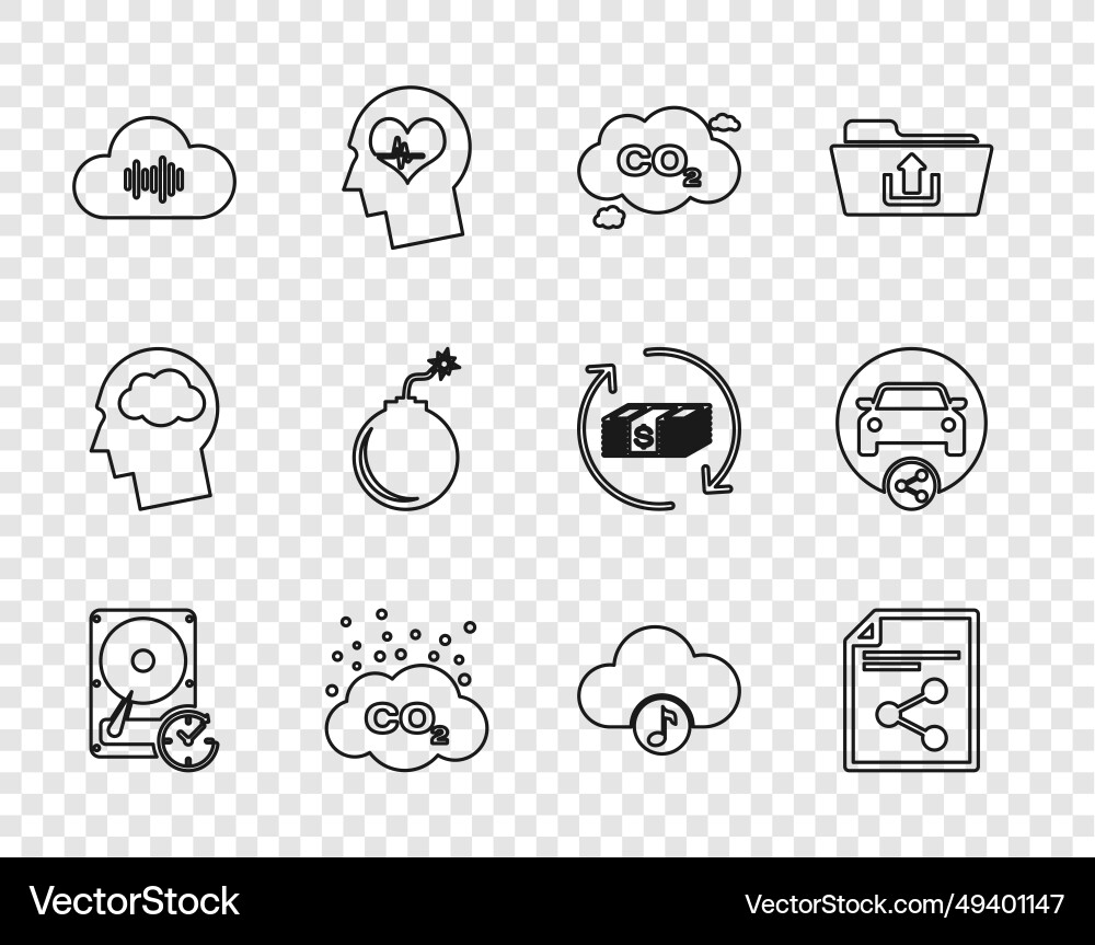 Set line hard disk drive with clockwise share Set line hard disk drive with clockwise share vector image