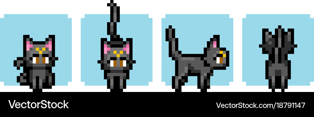 Set of pixel characters vector image