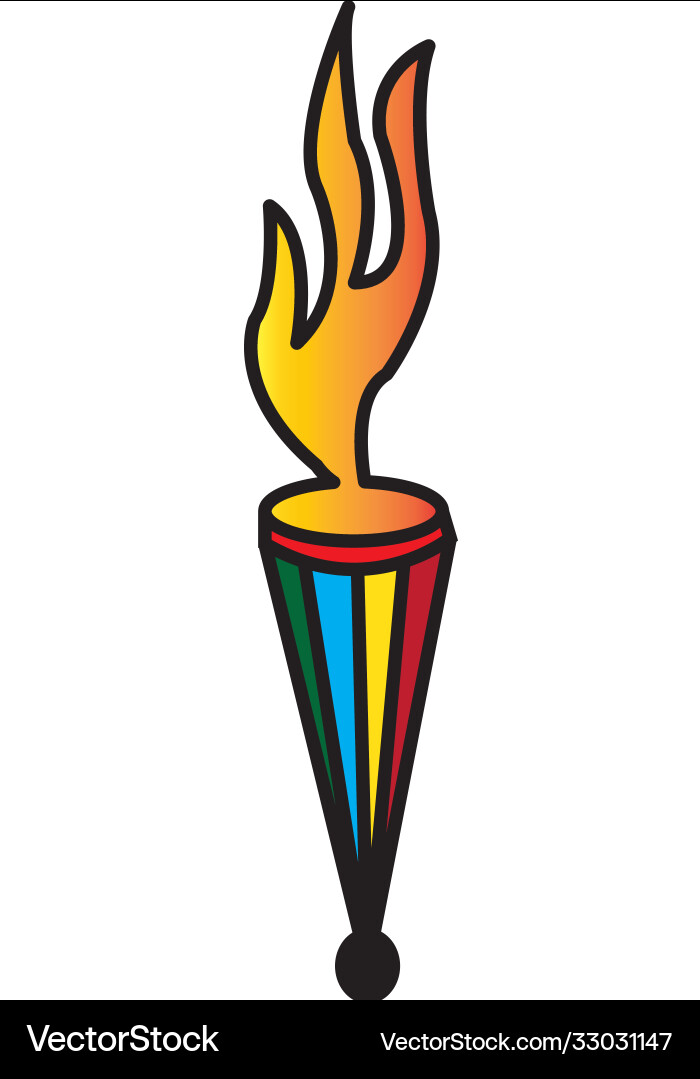 Simple design color torch icon Simple design color torch icon Vector Image