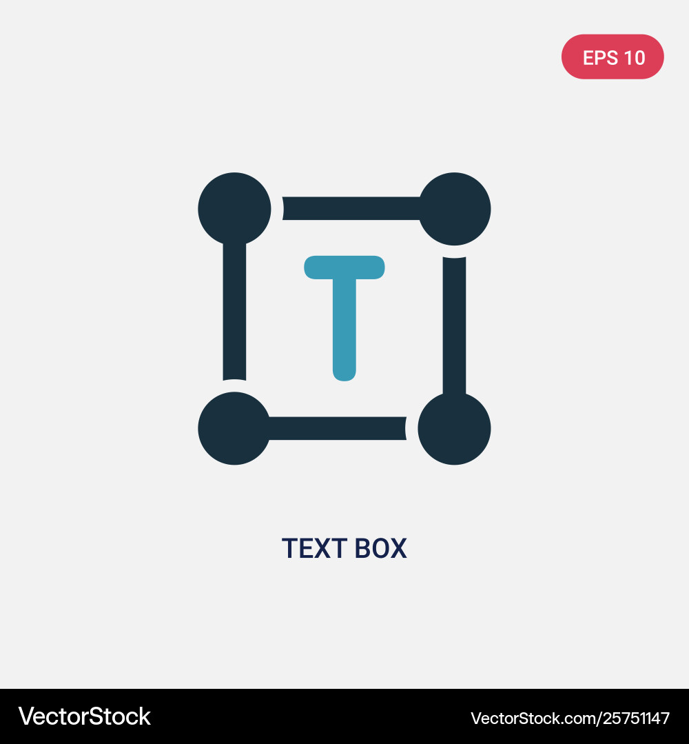Zwei Farbtext-Box-Symbol von der Benutzeroberfläche Vektorbild