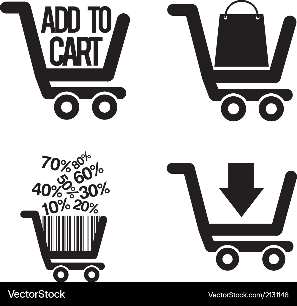 Add to cart over gray background Vector Image