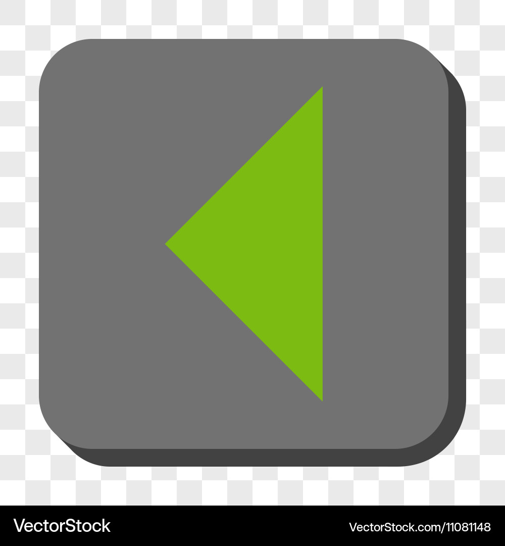 Arrowhead left rounded square button vector image