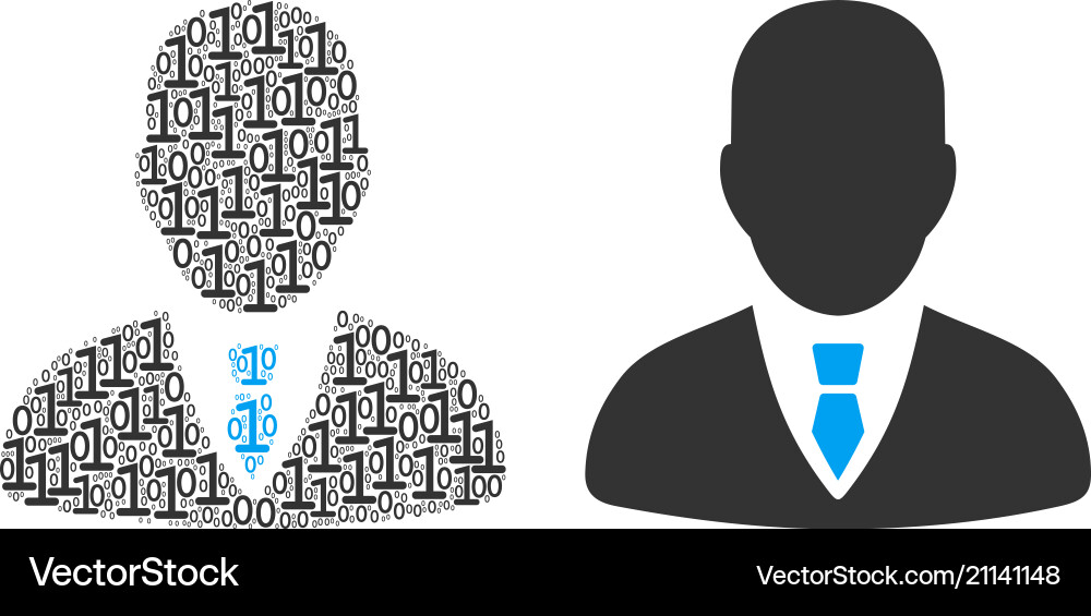 Businessman composition of binary digits Businessman composition of binary digits vector image