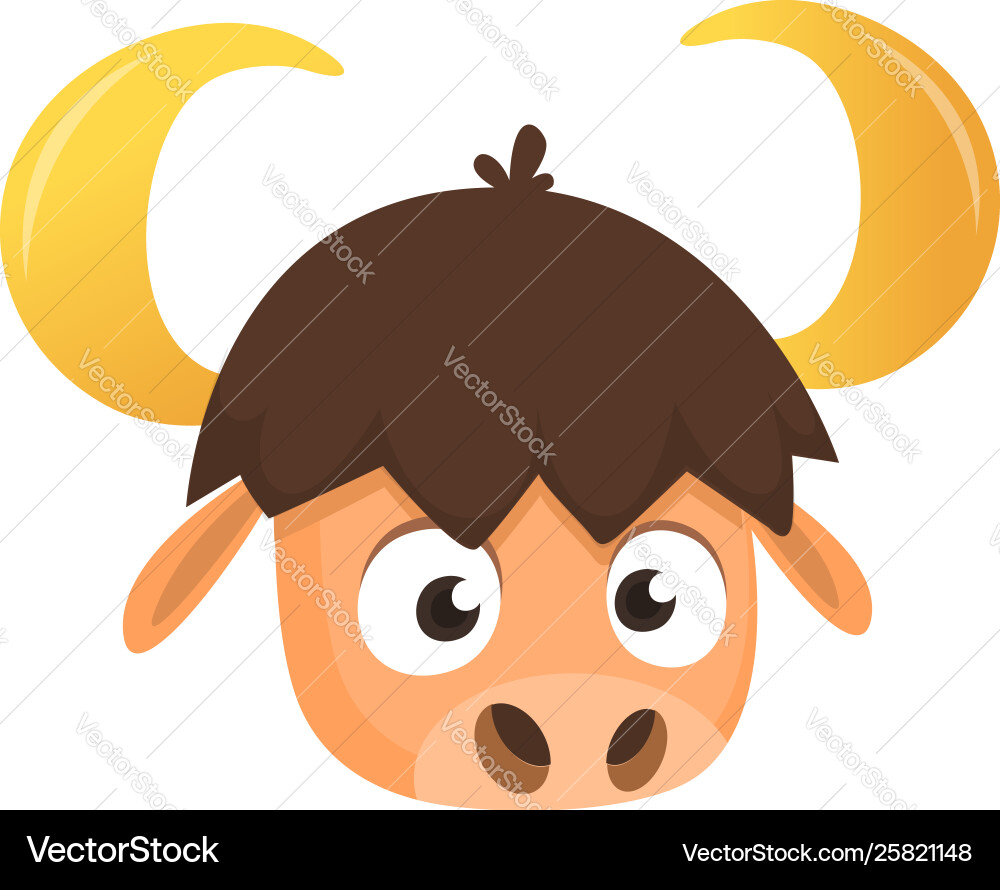 Cartoon american bull buffalo ox bison head Cartoon american bull buffalo ox bison head vektorbild