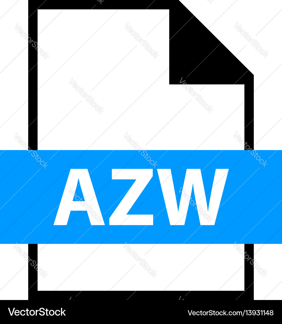 File name extension azw type File name extension azw type vector image
