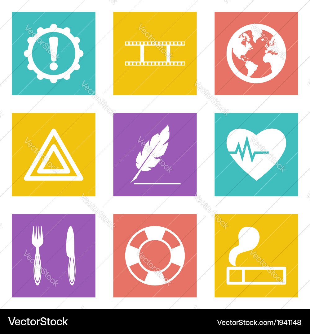 Icons for web design and mobile applications set 9 vector image