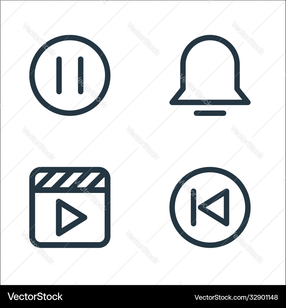 Multimedia line icons linear set quality Multimedia line icons linear set quality vector image