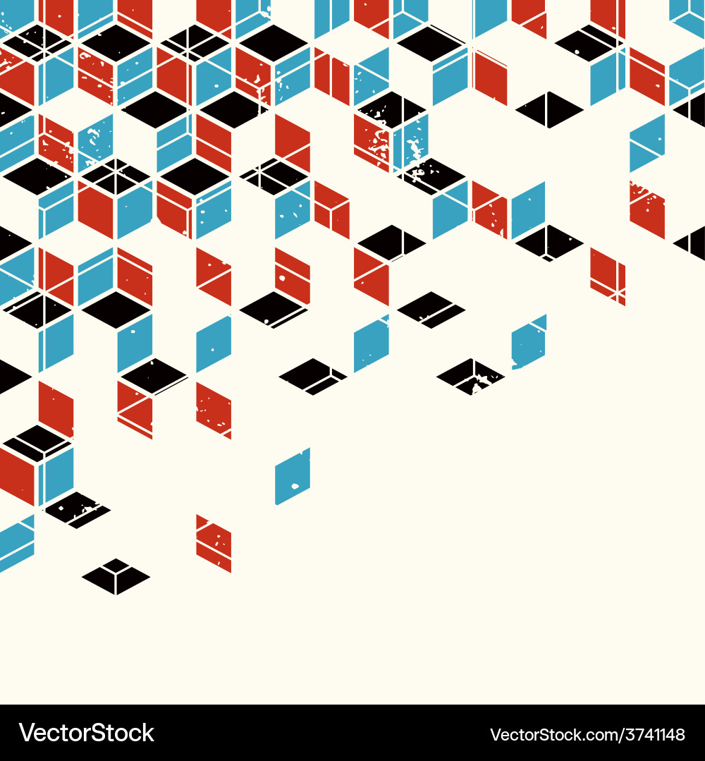 Retro Geometric Pattern Background Vector Image