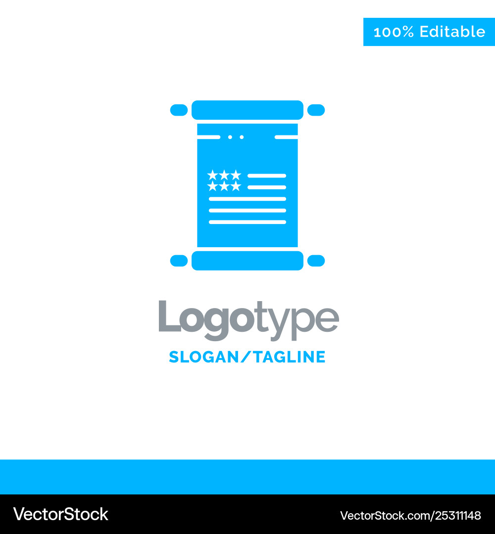 Scroll Text american blue solid logo Template Scroll Text american blue solid logo Template Vektorbild